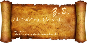 Zákány Dávid névjegykártya