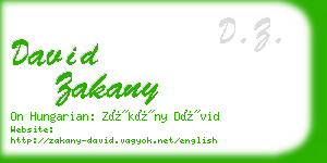 david zakany business card